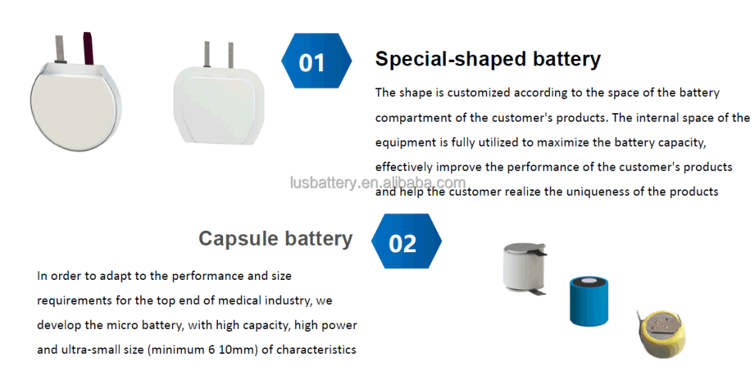 Cp255050 3.0V 1200mAh Thin Film Lithium Battery for Medical Devices Lithium Battery Flat Type