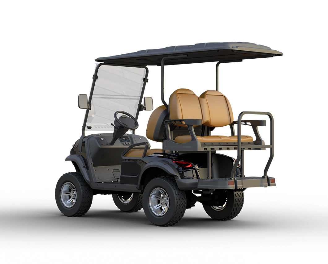 48/72V New Style M Modern Fashion 2023 Brand Design 4 Seat Sightseeing Bus Club Cart Electric Golf Buggy Hunting Cart with Black DOT