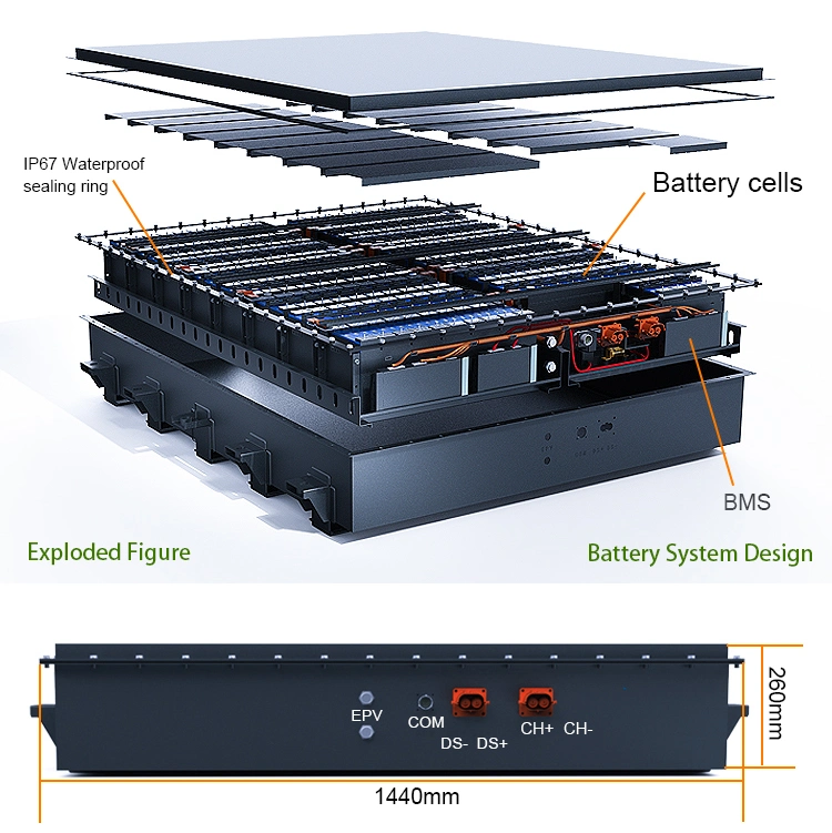 China Manufacture Agv Ion Battery 500V 200ah 100kwh Lithium Battery Pack for Camper Car