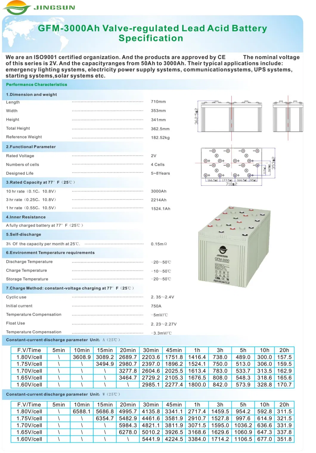 High Power Storage Sealed Lead Acid UPS Battery for Medical Equipment