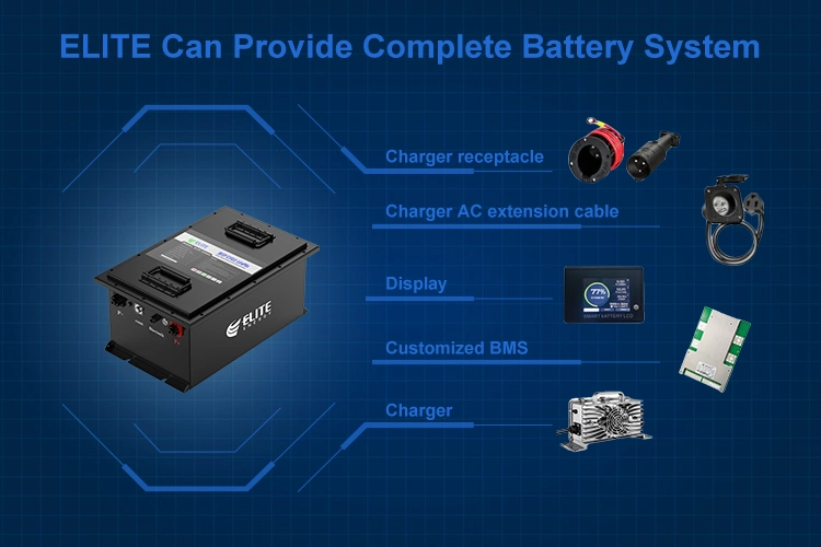 6000 Deep Cycles 48V/51.2V/36V/72V 100ah 105ah 160ah Golf Cart LiFePO4 Battery 200A High Discharge Current Long Life EV Lithium Ion Battery