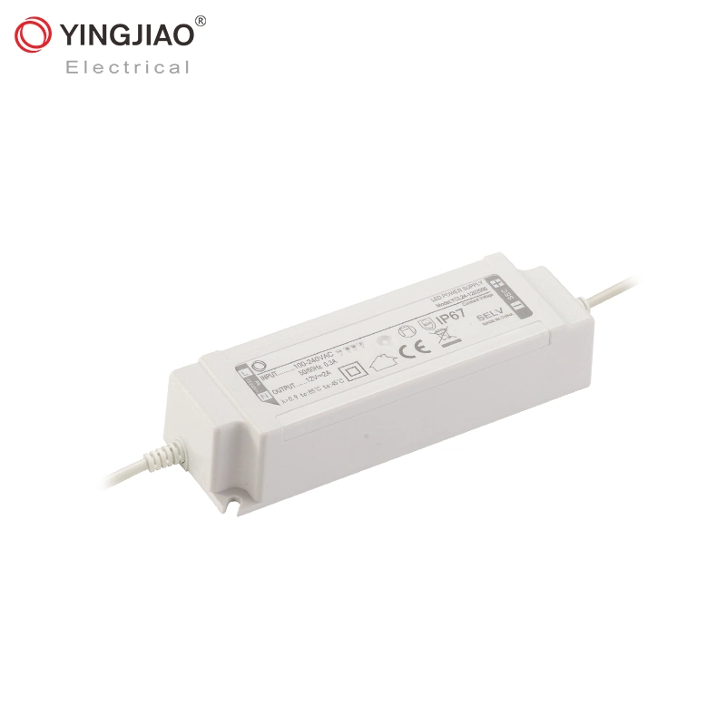 Yingjiao 24W Plastic Housing Waterproof LED Driver Constant Voltage Power Supply