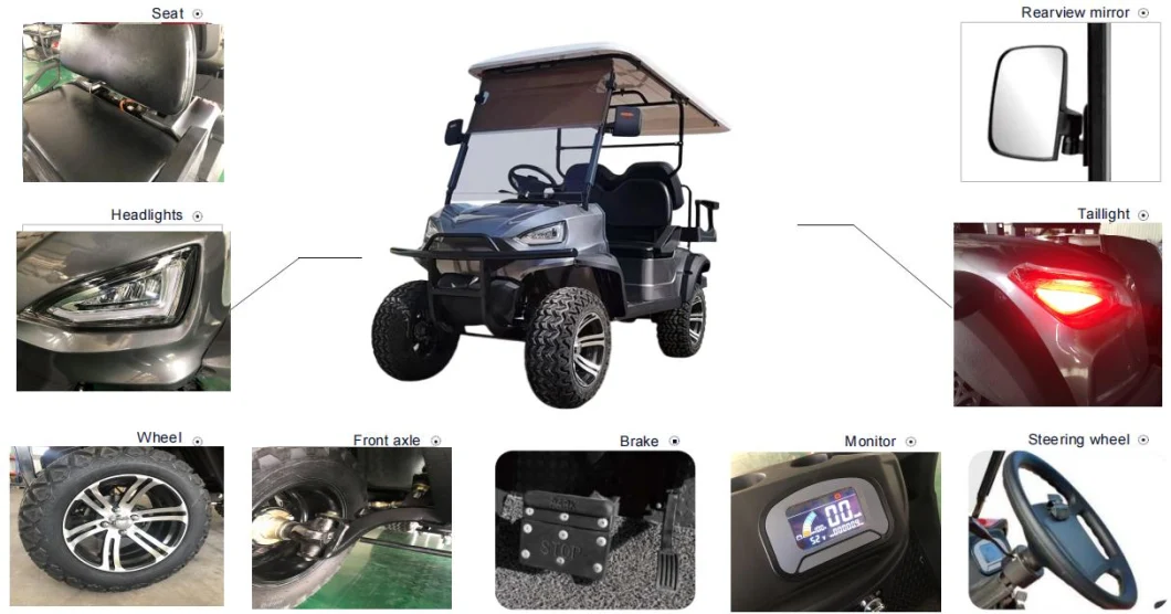 Custom 4 6 8 10 Seater Lithium Batteries Folding Golf Carts Electric Golf Cart 36 Volt 4X4 Golf Buggy Electric Passenger Car