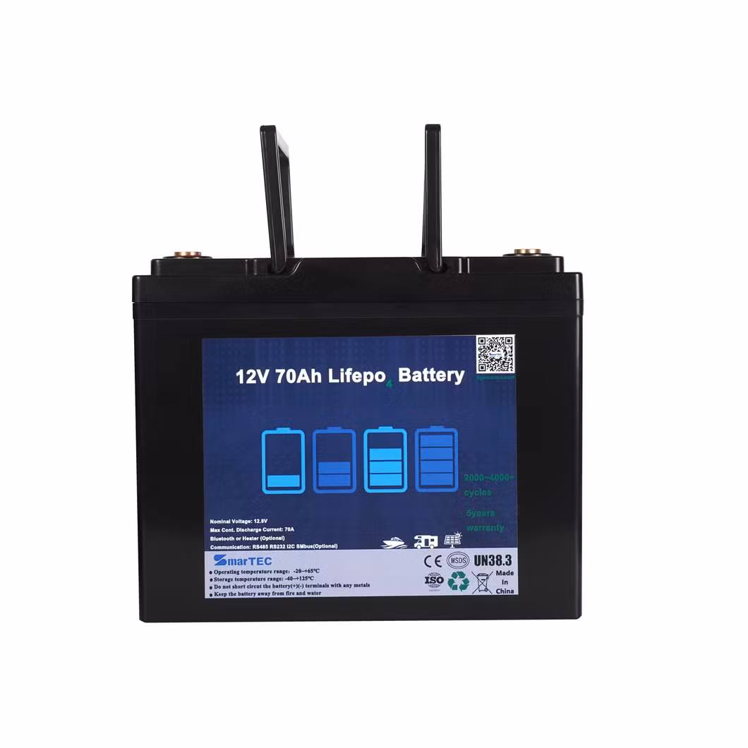Lithium Battery Manufacturer 12V 70ah 4s Replace Lead Acid Battery Phosphate LiFePO4 Battery for RV/Golf Cart/Marine/Solar Energy Storage System with Un38.3