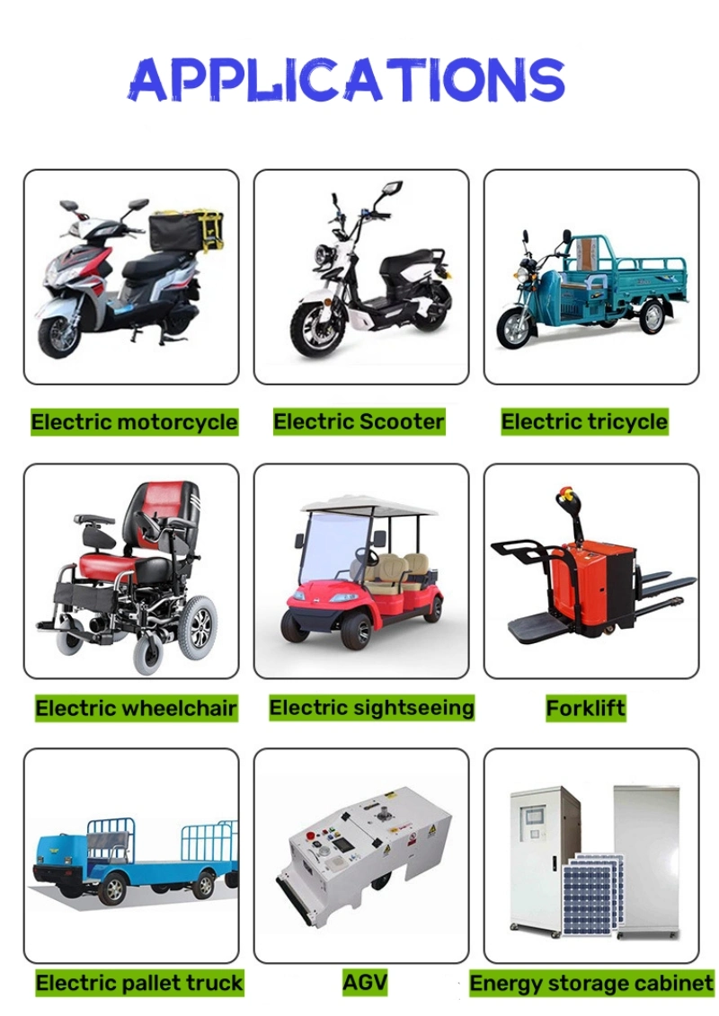 Smart BMS 36V 360ah Deep Cycle Lithium Battery 51.2V 200ah 300ah 100ah LiFePO4 Lithium Ion Solar Batteries for Forklift Golfcart