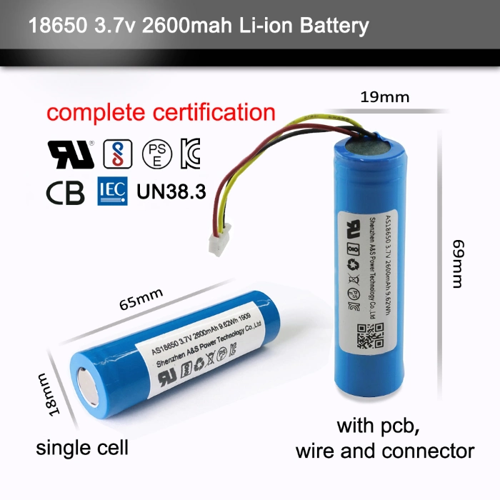 18650 Rechargeable Lithium Ion Battery 7.4V 2600mAh Li-ion Battery Pack for Medical Device