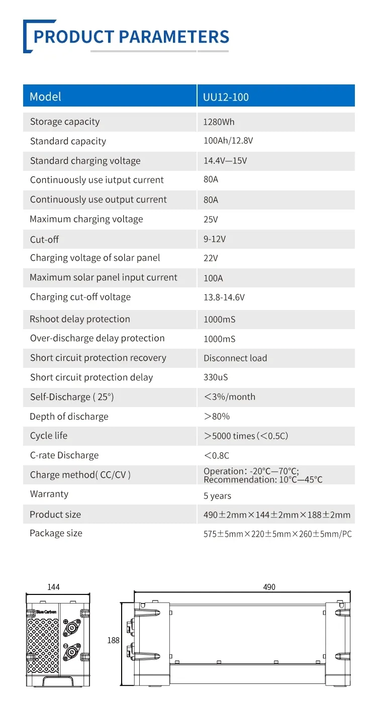 Ultra Performance 12V LFP Battery - Reliable Power, Superior Discharge Efficiency