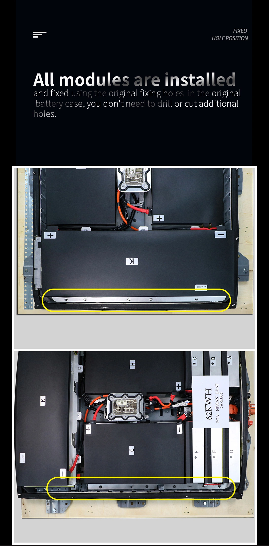 40kwh 50kwh 62kwh Battery Pack Brand New Lithium Battery Pack for Leaf Battery Upgrade