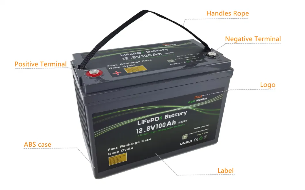 CE Un Saber 12V 100ah 100A LiFePO4 Battery 12.8V Deep Cycle Golf Cart ATV Lithium Battery