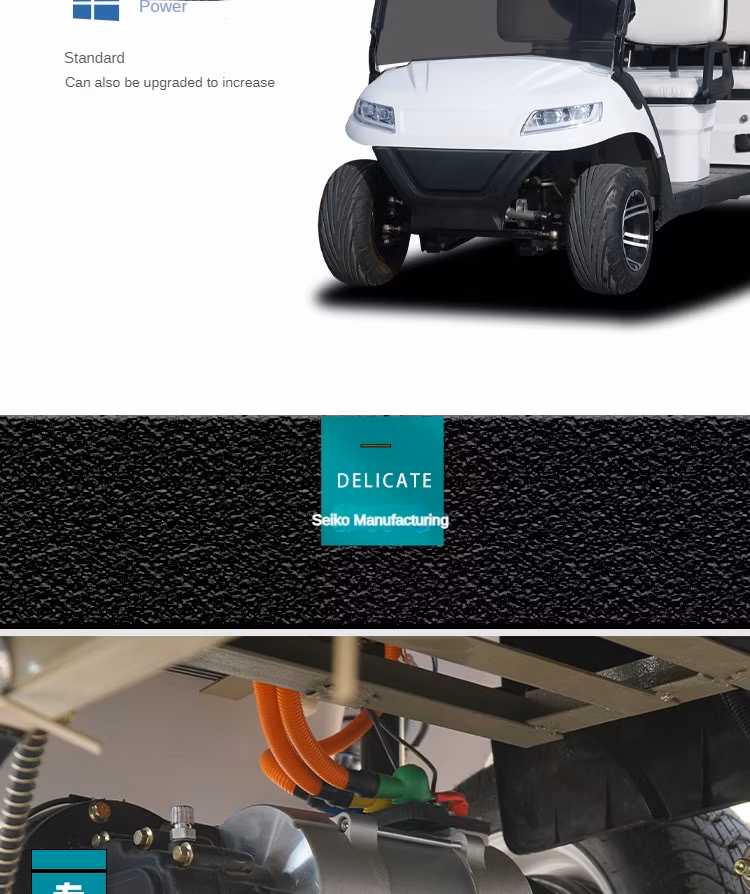 48/72V Exclusive Style Aerfa Modern Fashion 2024 Haixia New Design 4 Seat Sightseeing Bus Club Car Electric Lithium Battery Golf Buggy Hunting Cart with CE DOT
