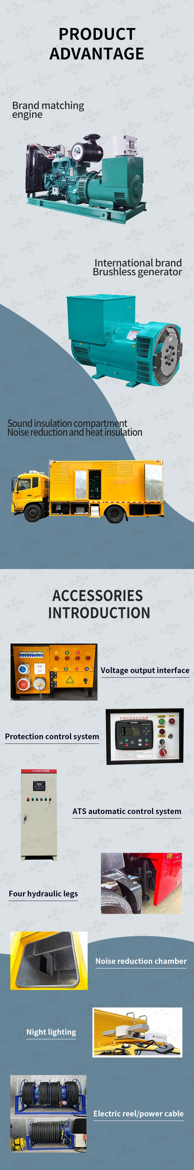 Dongfeng Brand New or Used 4*2 100 Kilowatts Mobile Energy Storage Charging Vehicle with Night Lighting