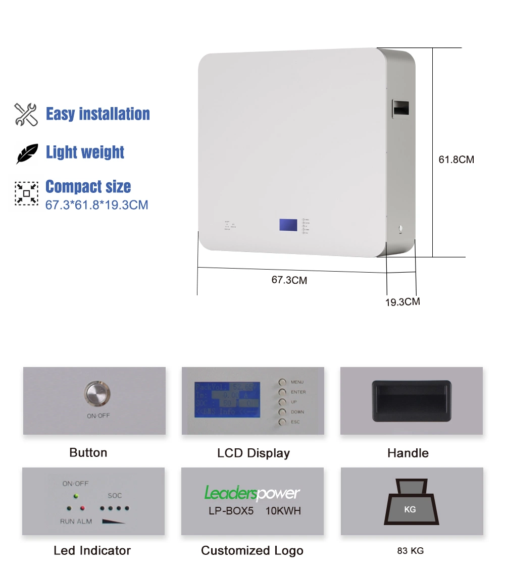 Good Price Reliable 48V Lithium Battery Pack for Solar Energy Applications Wall-Mounted Battery Pack 200ah 10kwh Battery