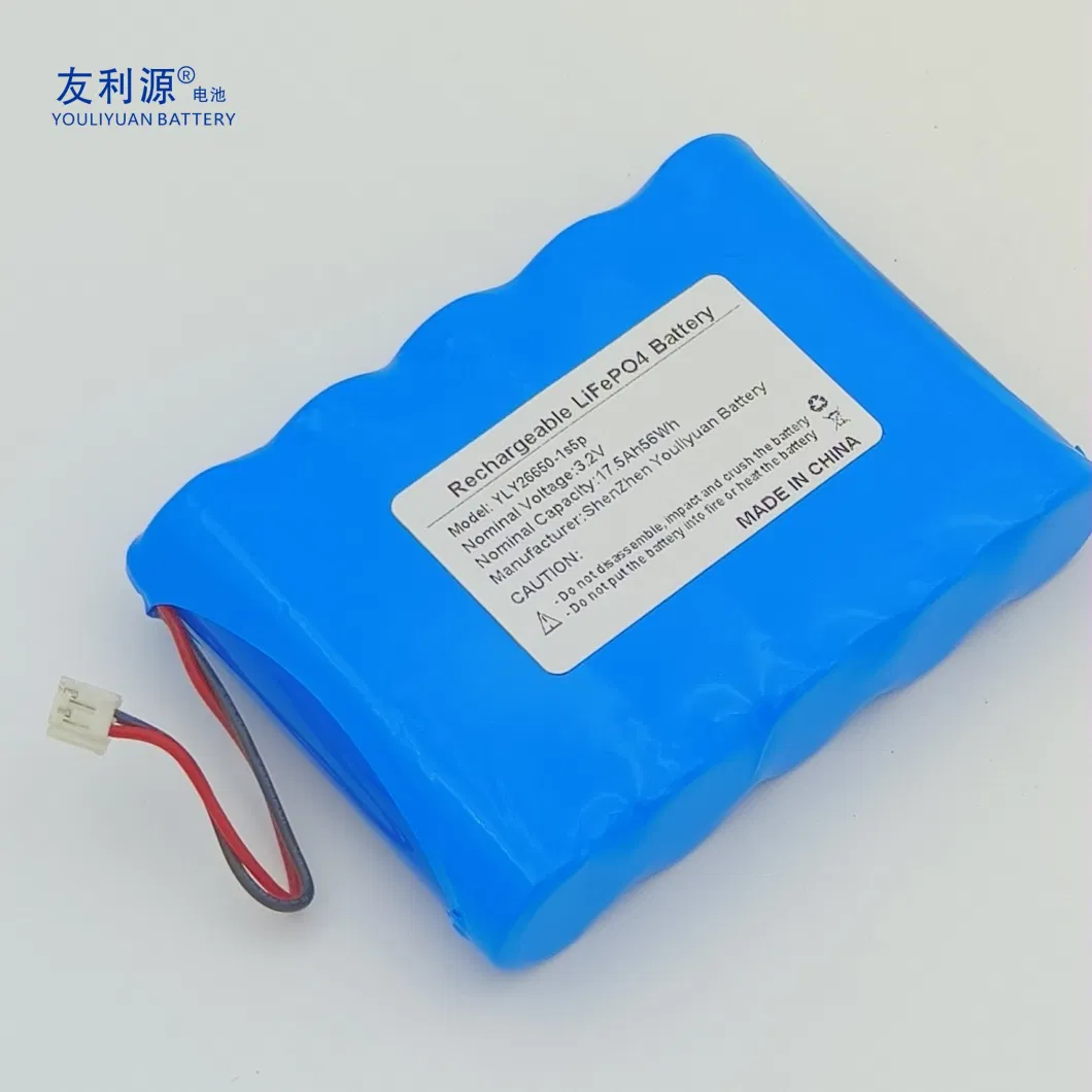 Customized High Performance 26650 Cell 3.2V 17.5ah LiFePO4 Battery Pack for Electric Devices Medical Equipments