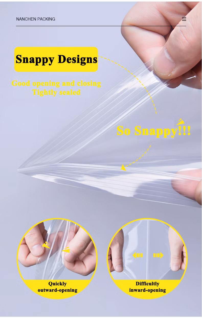 Plastic Polythene Ziplock Bag Clear/Matte LLDPE HDPE CPE Zip Lock Double Reclosable Package