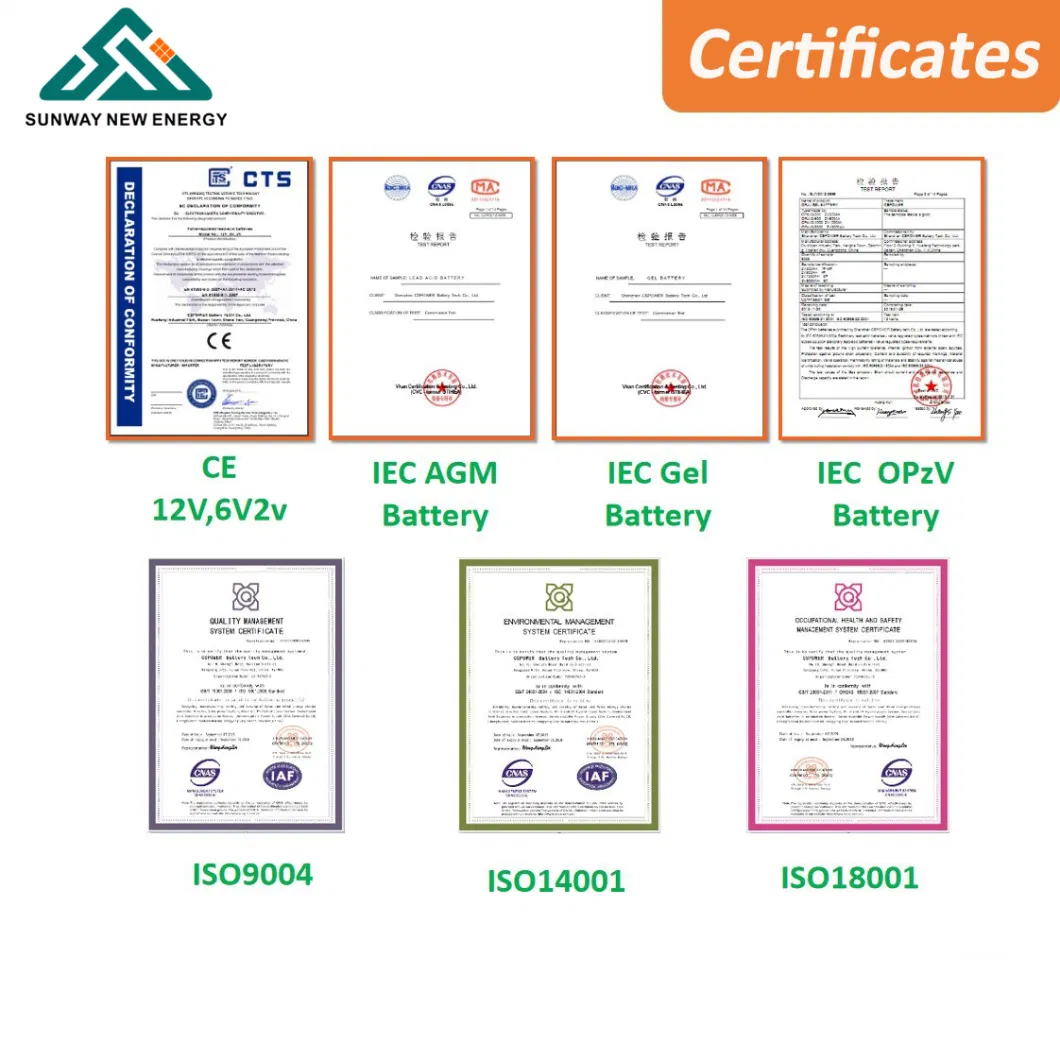 1000ah 2V Stationary Lead Acid Battery for Electric Power Equipment