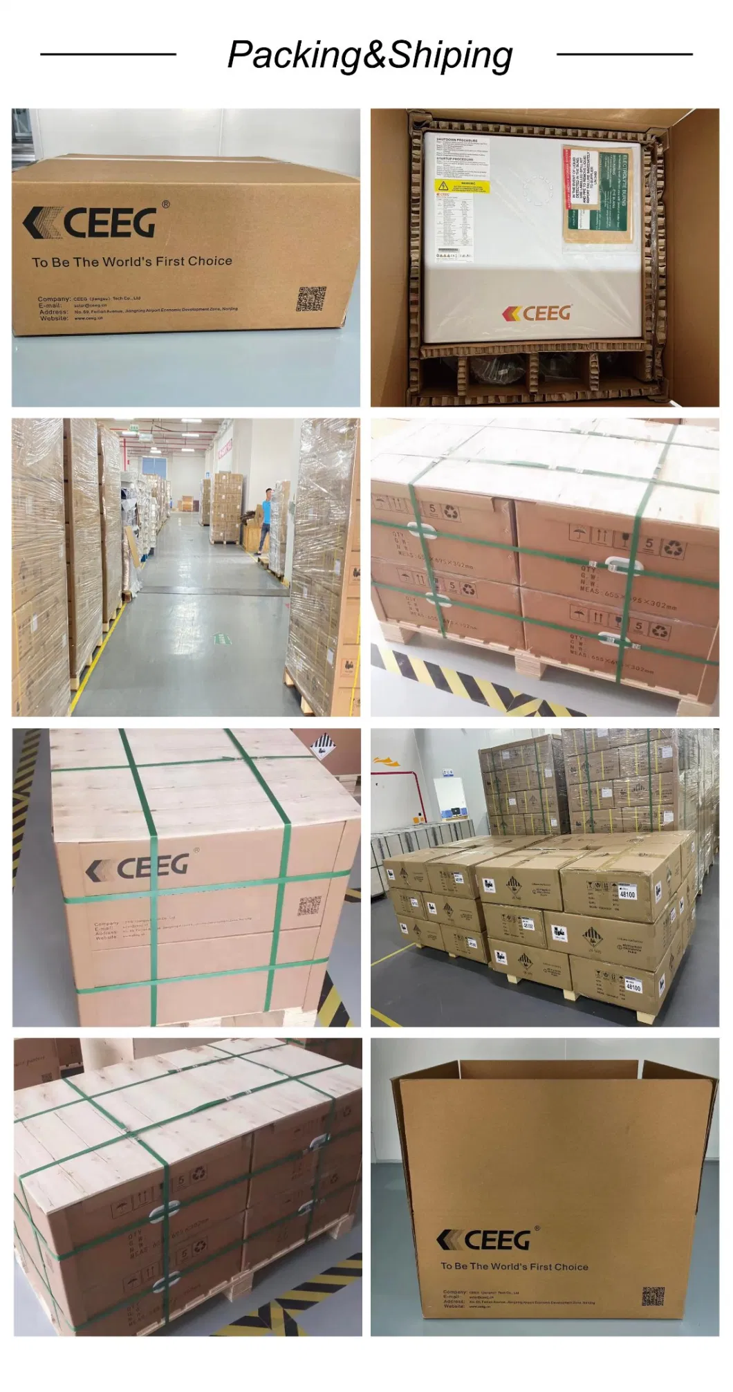 Ceeg Hot Sale 10.24kwh Lithium Battery Rechargeable Storage Battery Solar Energy Storage Solution