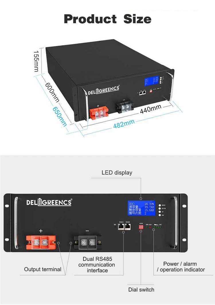 Grade a 4000+ Cycle Times Golf Cart Battery 51.2V 50ah 100ah 200ah Solar LiFePO4 48V 100ah 5kwh Battery Pack