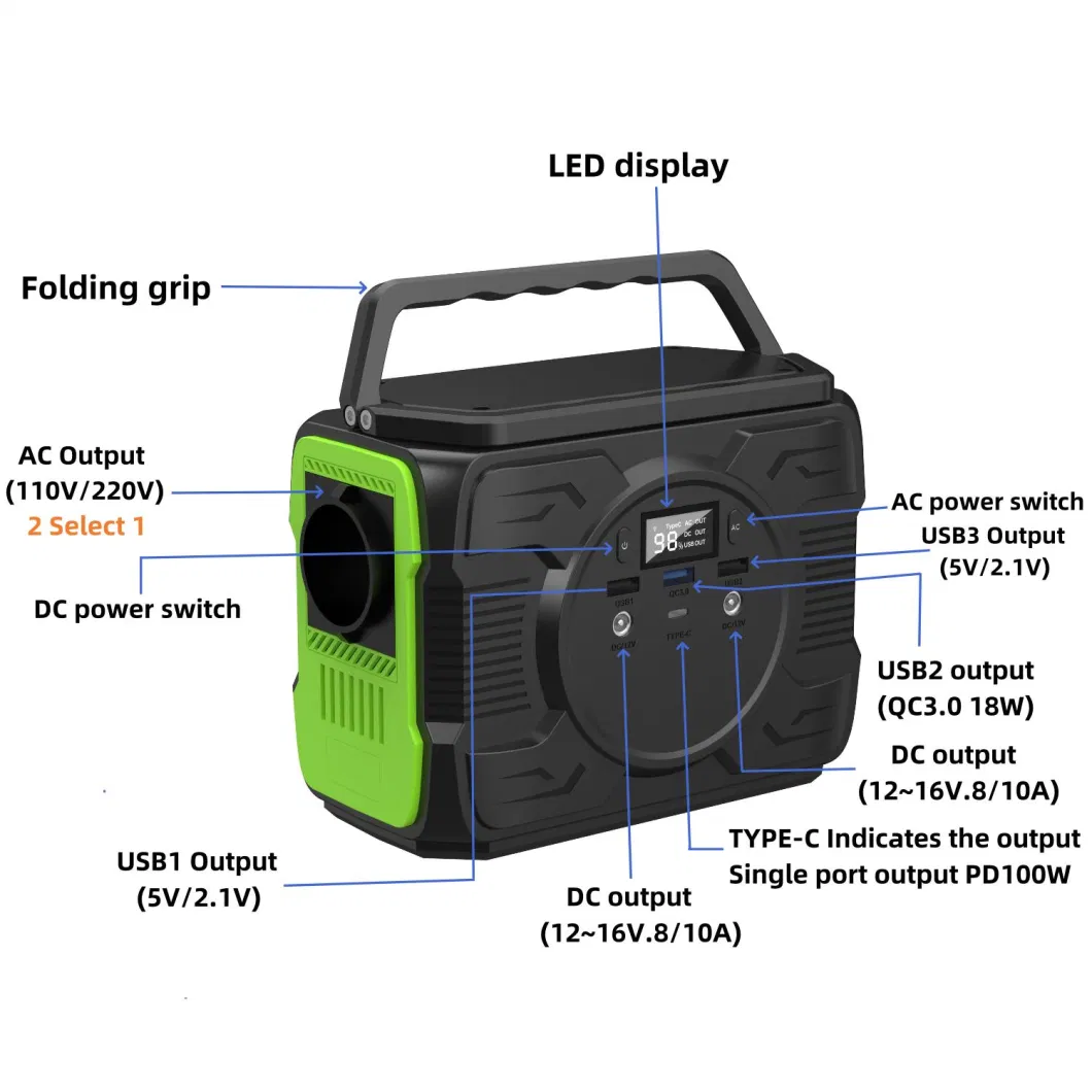 220V Small Portable Solar Generator Home Outdoor RV Uav Mobile Power Station Energy Storage Power Supply