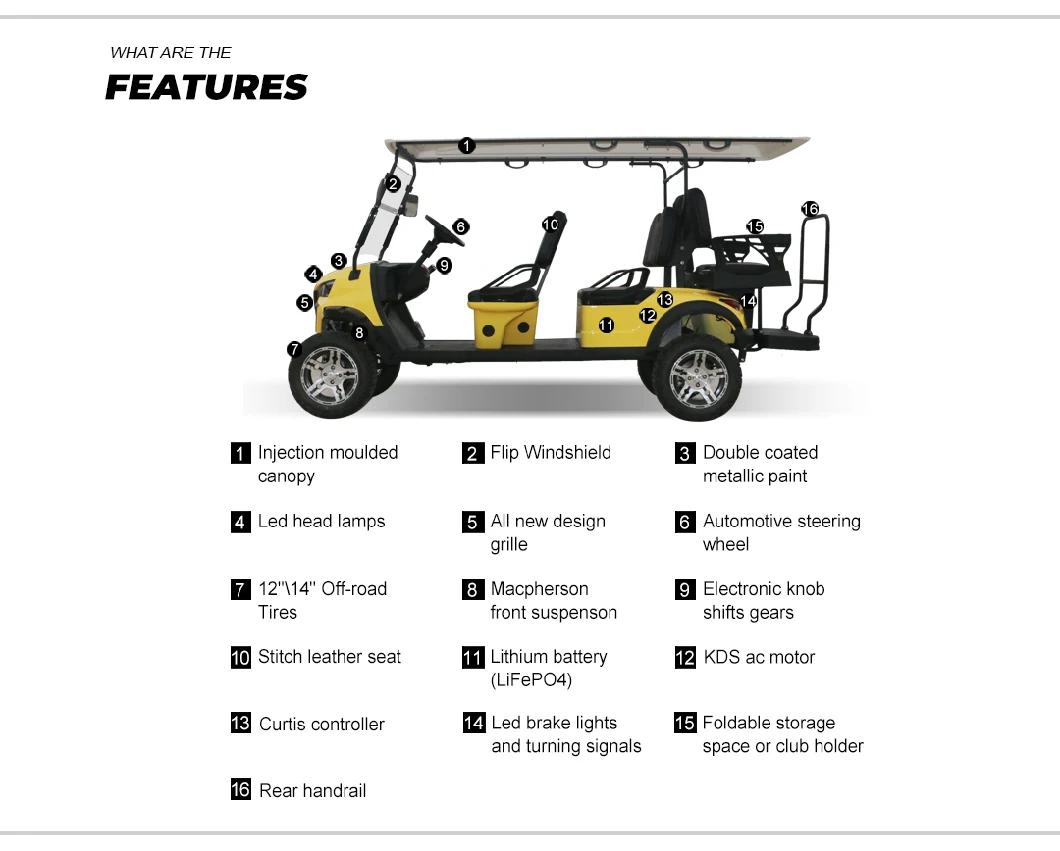 China High Quality Dachi Golf Cart Golf Buggy Forge H4+2 Factory Direct Sales