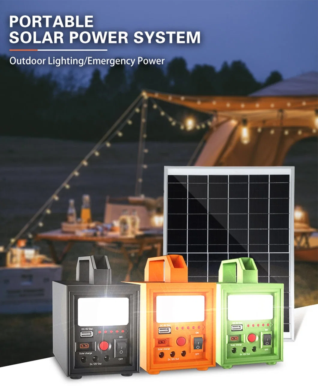 Solarthon Charging Portable Light panel Systems Complete Set for Home Energy Storage Solar Power System