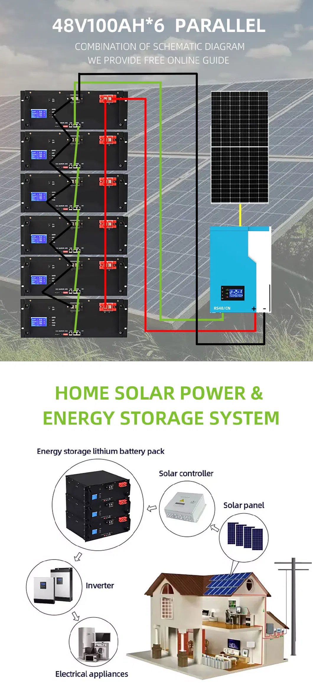 48V LiFePO4 Battery Pack Solar Lithium Ion Batteries 200ah 48 Volt Lithium Golf Cart Battery