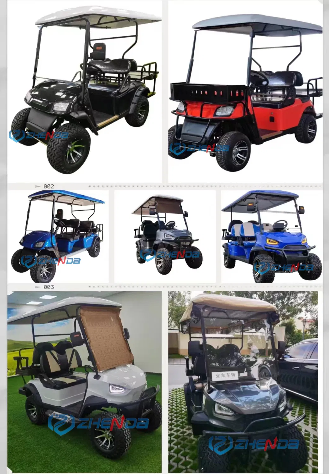 Custom 4 6 8 10 Seater Lithium Batteries Folding Golf Carts Electric Golf Cart 36 Volt 4X4 Golf Buggy Electric Passenger Car