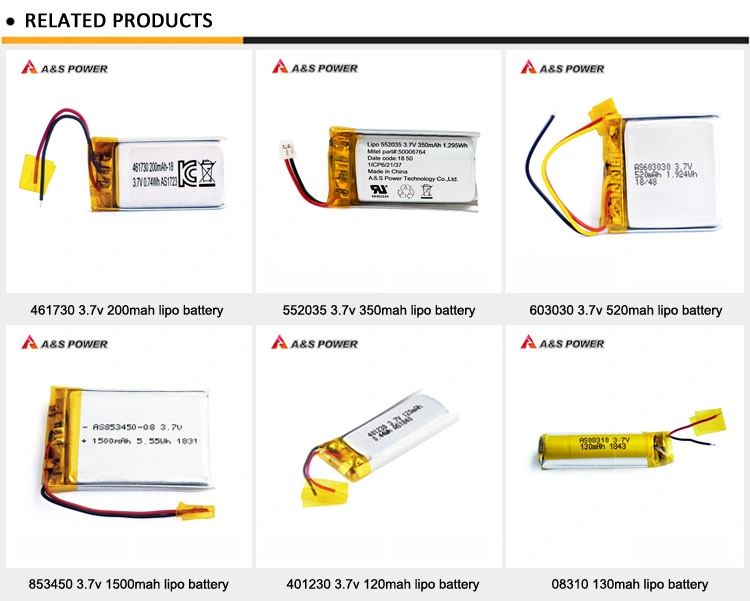 Wholesales Medical Device Storage Battery 552048 Lithium Battery 3.7V 500mAh Lipo Batteries