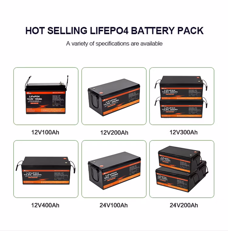 Hbowa 12V LiFePO4 Battery Pack 500ah 400ah with BMS Lithium Power Golf Cart Batteries RV Campers off-Grid Solar Energy Storage Battery