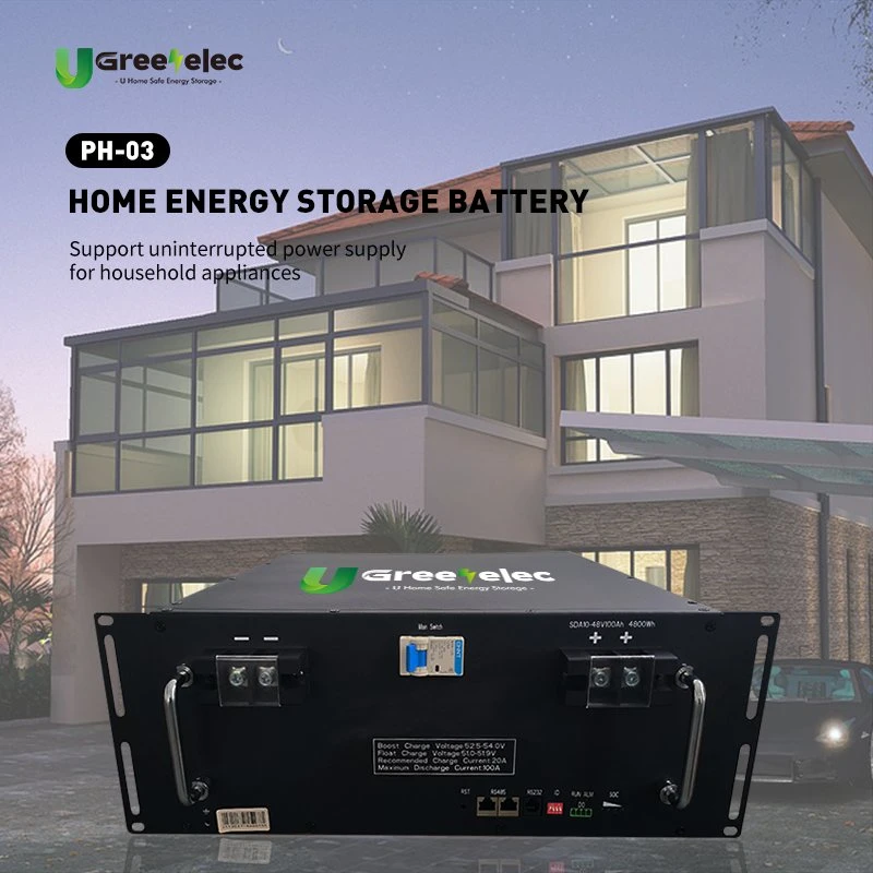 U-Greenelec Household Energy Storage 10kwh Power Bank Lithium Ion LiFePO4 Pack