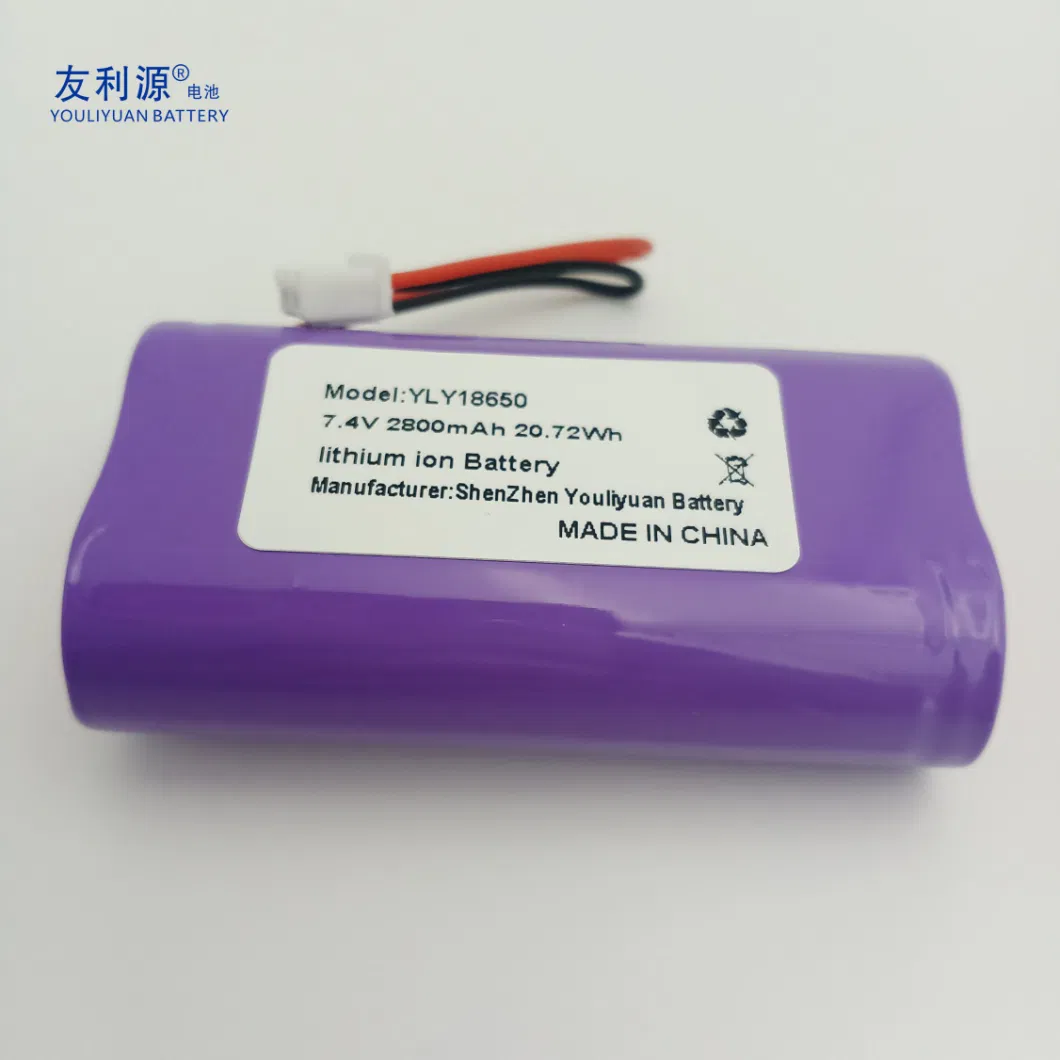 20.72wh High Quality Consumer Electronics Medical Devices Li-ion Battery 7.4V 2800mAh 18650 Lithium Battery Pack