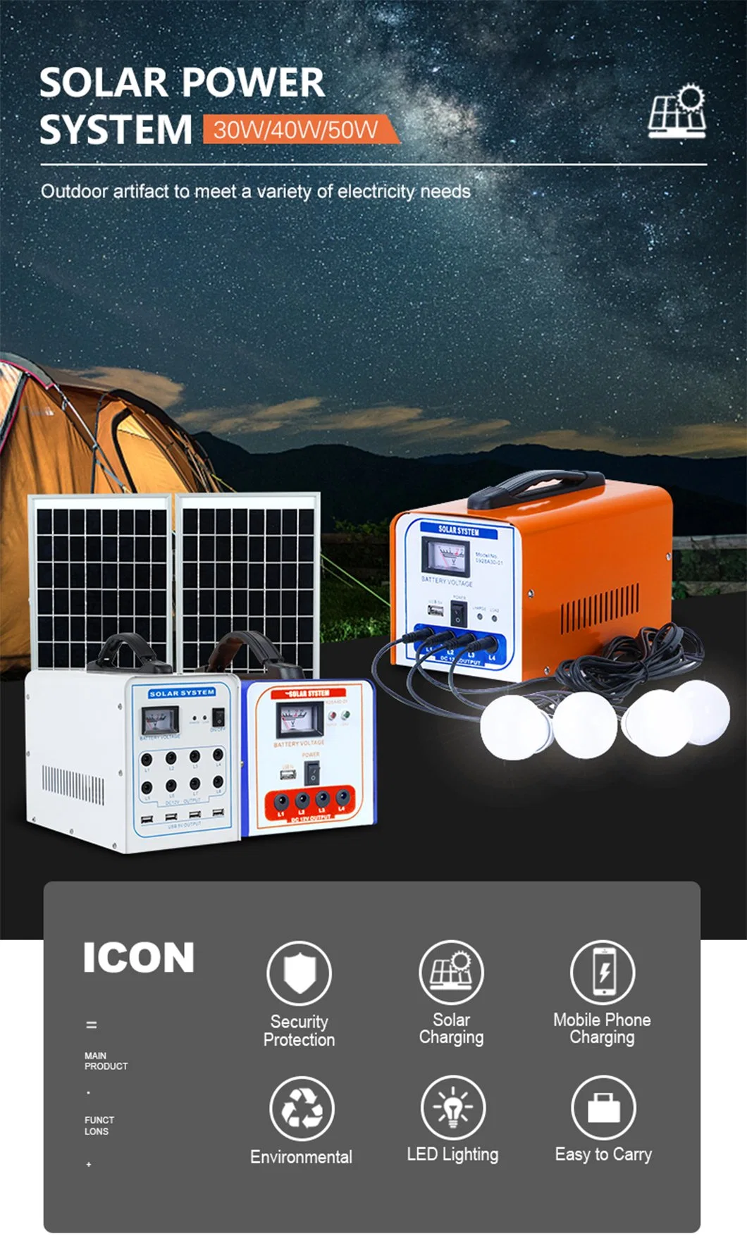 Lithium Battery Large Capacity Small Size Mobile Power Supply Power Outage Camping Energy System