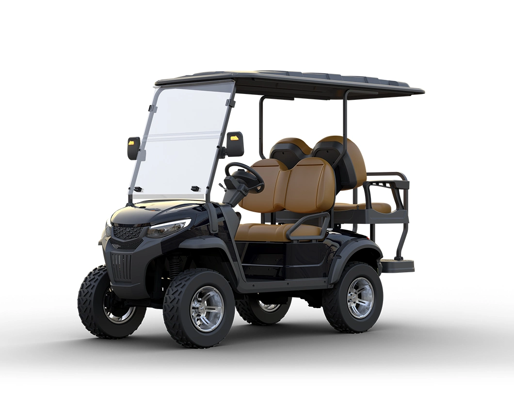 48/72V New Style M Modern Fashion 2023 Brand Design 4 Seat Sightseeing Bus Club Cart Electric Golf Buggy Hunting Cart with Black DOT