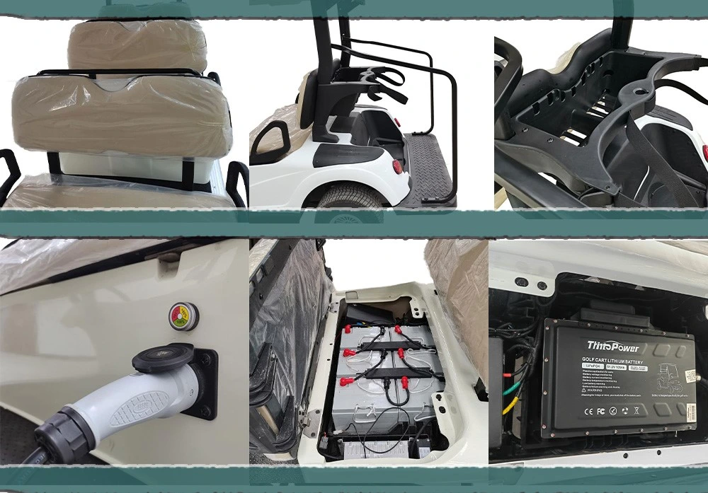 Hcd New Type Golf Cart 4 Passengers with Folded Glass and LiFePO4 Battery