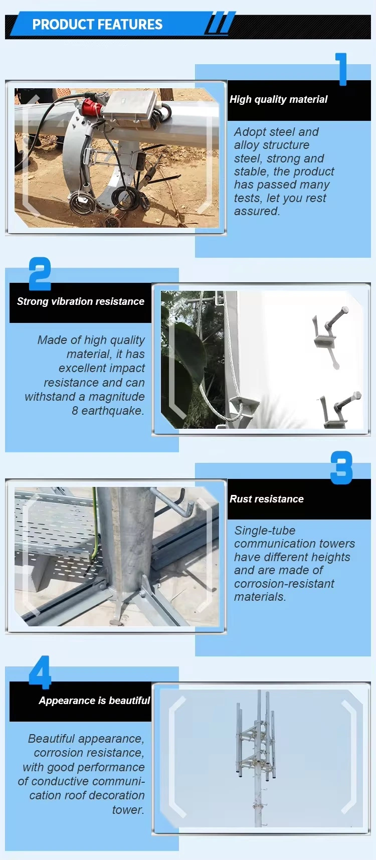 Pole Power Transmission Line Angle Tower 35kv to 550kv Electrical Equipment Suppliers