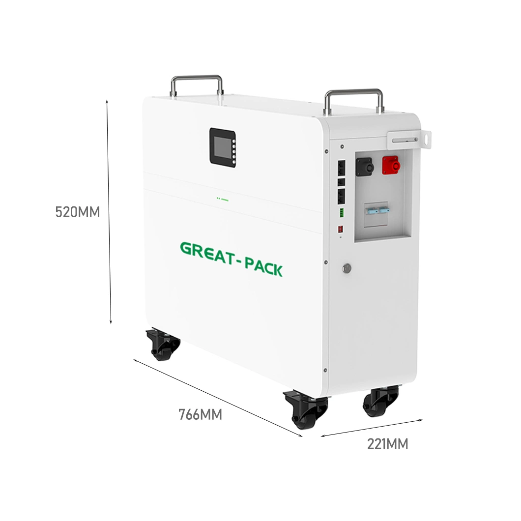 Gp 6000 Cycles 48V Lithium Ion Battery 15kwh Mobile Pack with Wheels for Energy Storage