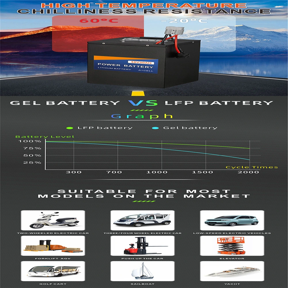 Customized Deep Cycle 36V 48V 72V 30ah 60ah Lithium Ion Battery for Electric Ebike for Golf Carts