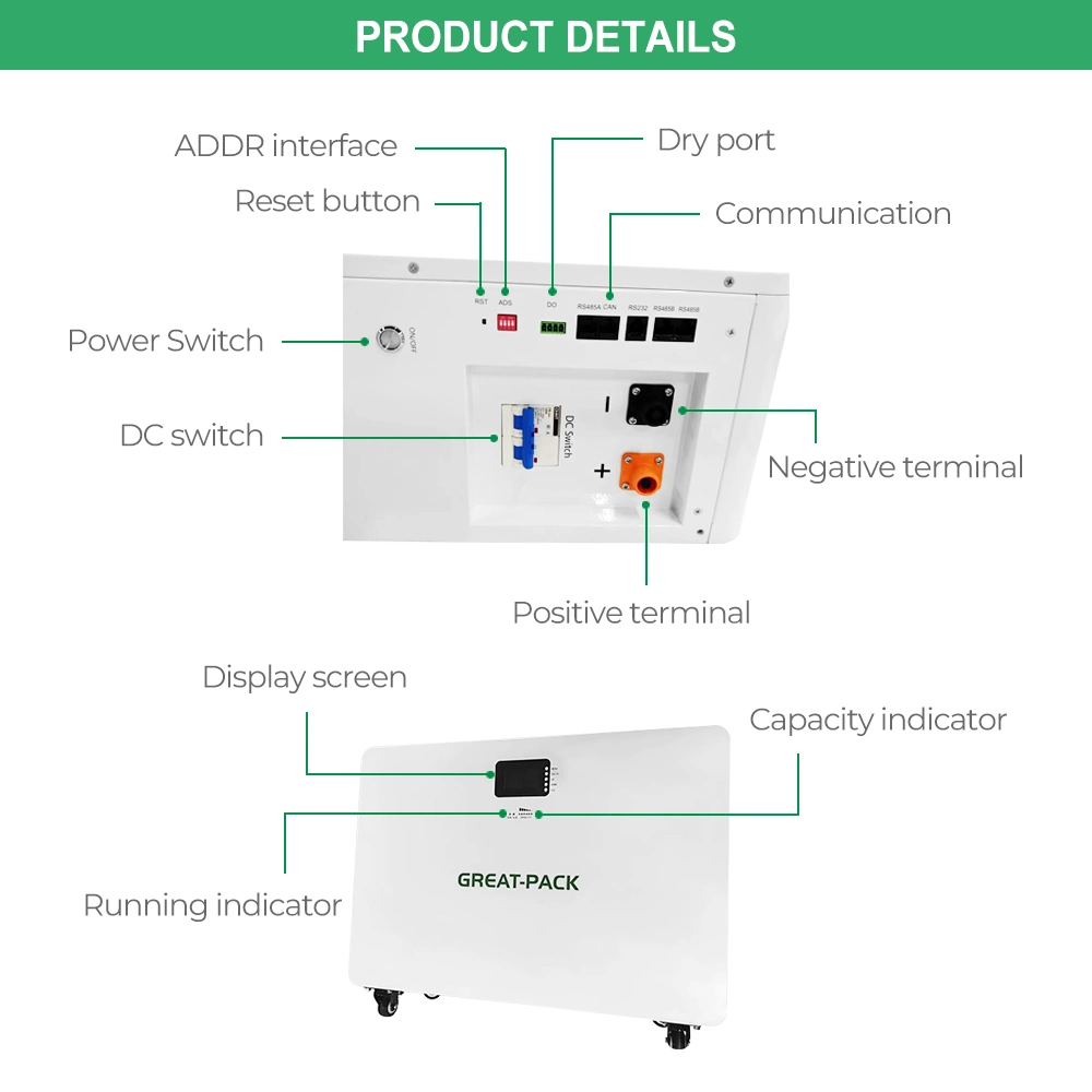 51.2V 280ah 15kwh LiFePO4 Energy Storage Lithium Battery with Wheels