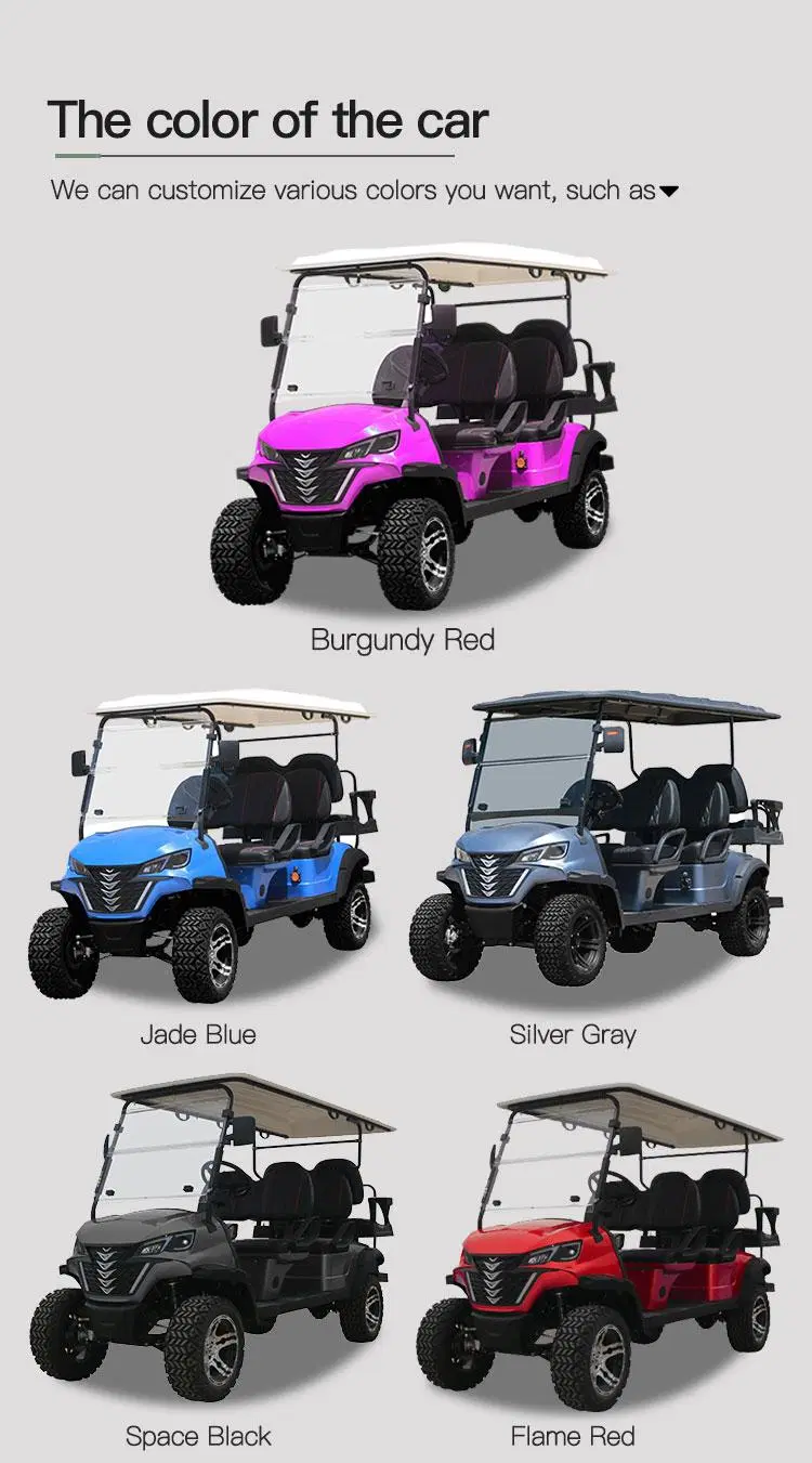 Wholesale Brand New Utility Vehicle 4 Wheel 2+2 4 Seater Golf Cart 48V 60V 72V Lithium Battery off Road Golf Car Electric