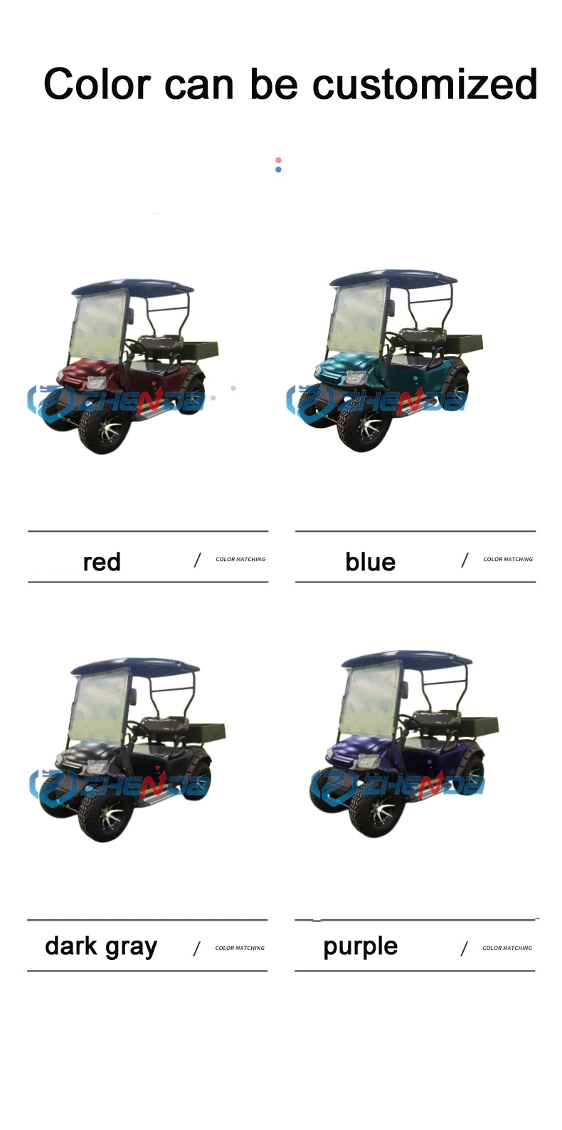 72V Electric Motor 4 Seat Non-Polluting Sightseeing Long-Lasting Battery Life Club Car Golf Cart