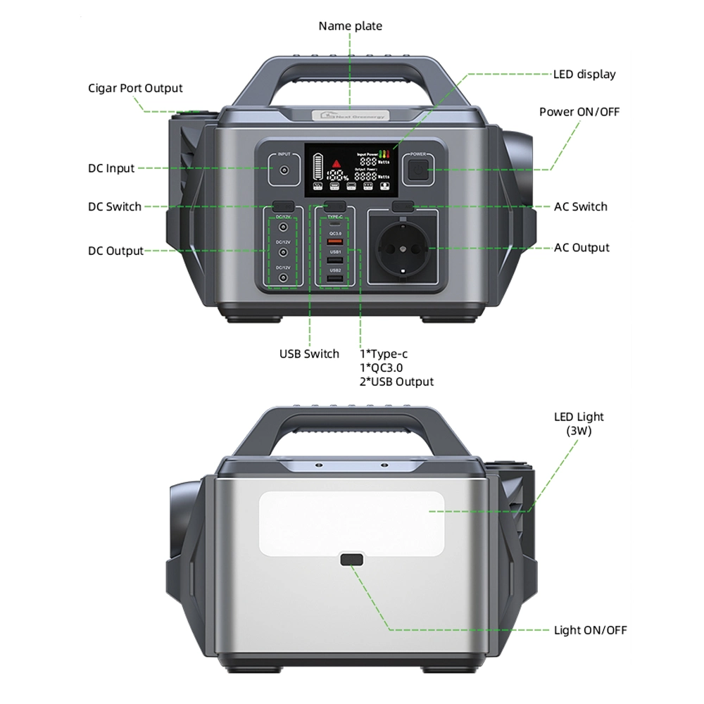 300W Energy System Power Station LiFePO4 Battery Solar Generator Portable Power Station