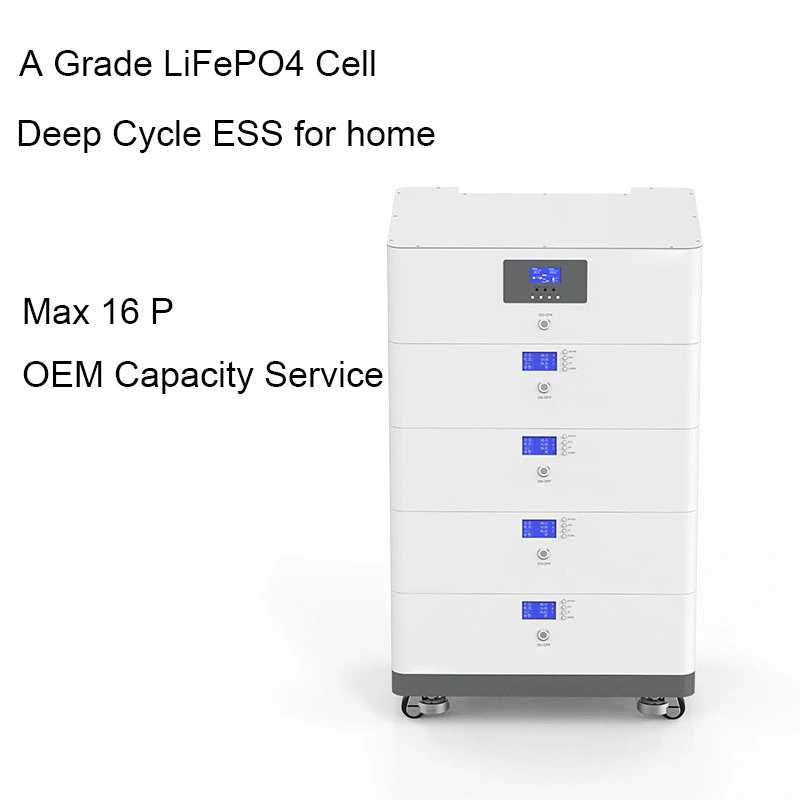 Stacked Residential Built-in BMS Solar Battery Energy Storage System LiFePO4 Lithium-Ion Battery