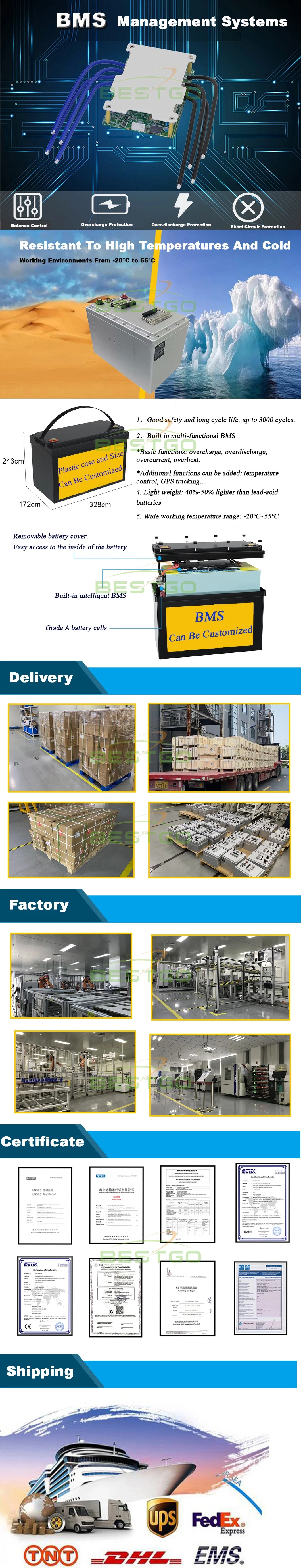 36V 48V 51.2V 80V Volt LFP Batteries Availavle Forklift Industrial Truck BMS LiFePO4 Lithium-Ion Battery