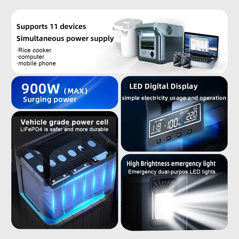 600W Portable Energy Storage Solar Portable Power Station