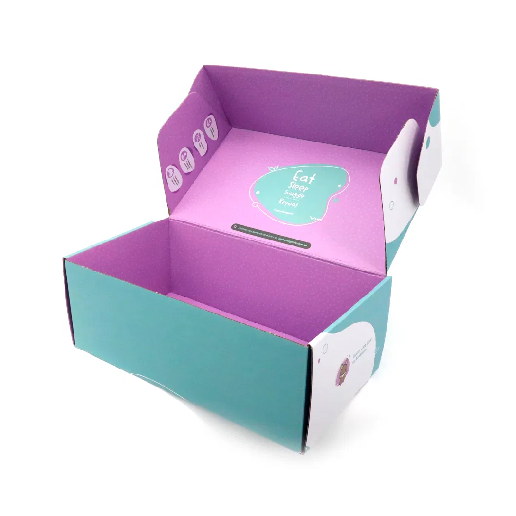 Free Design Cool Purple Cyan Custom Design Cosmetic Start-up Brand Box Package for Shipping