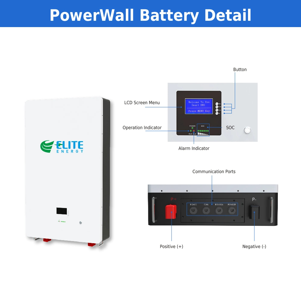 5/10/20kwh Lithium Powerwall Battery 48V 51.2V 100ah 200ah 400ah Home Solar Energy Storage Power Wall Mounted Lithium Ion/Iron Phosphate LiFePO4 Battery