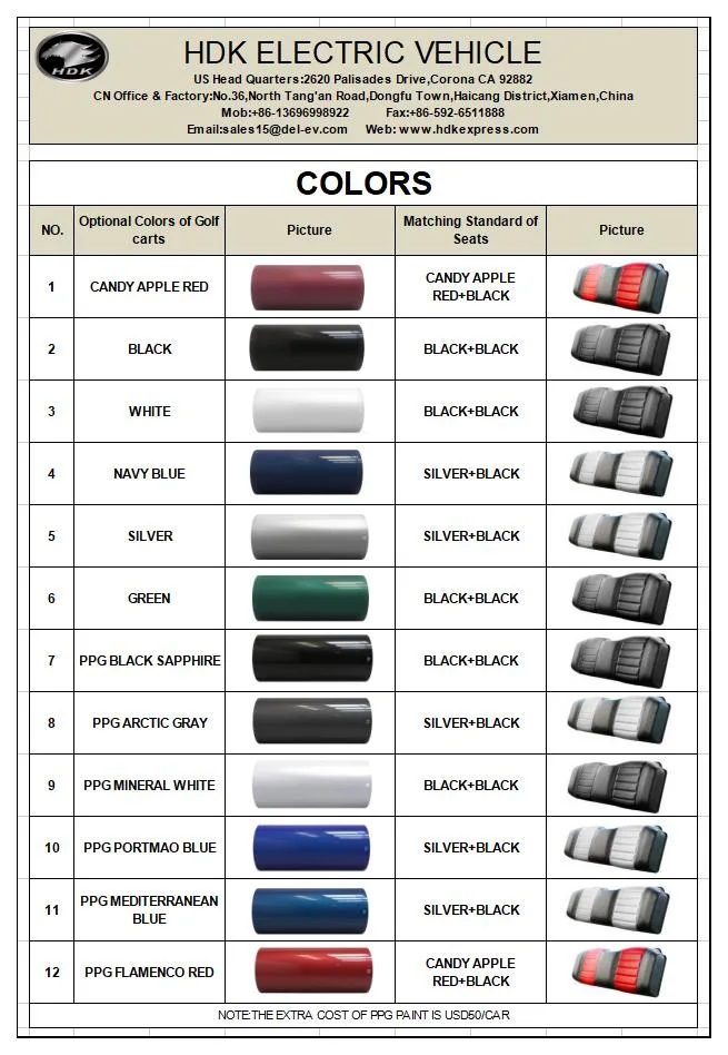 Hdk China LiFePO4 Lithium Battery Golf Cart