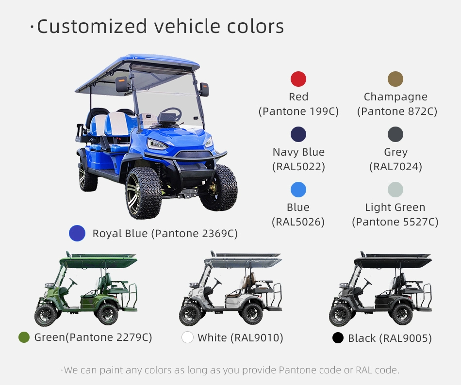 Wholesale Brand New Utility Vehicle 4 Wheel 6 Seats Electric Golf Cart 48V 72V Lithium Battery Club Car off Road Golf Cart Price