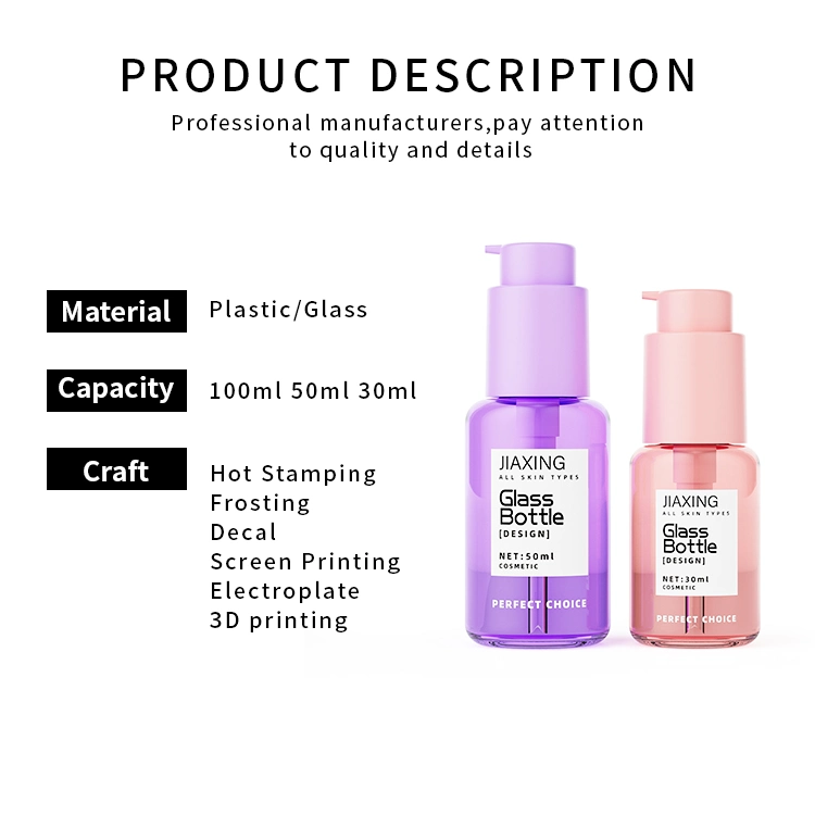 Manufacturer Lotion Bottle Cosmetic Packaging for Custom Glass Packaging for Skincare with Luxury Glass Bottles for Lotion Pump