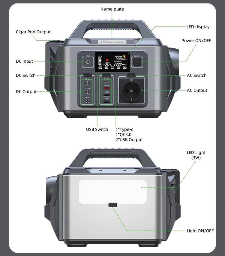 300W Energy System Power Station LiFePO4 Battery Solar Generator Portable Power Station