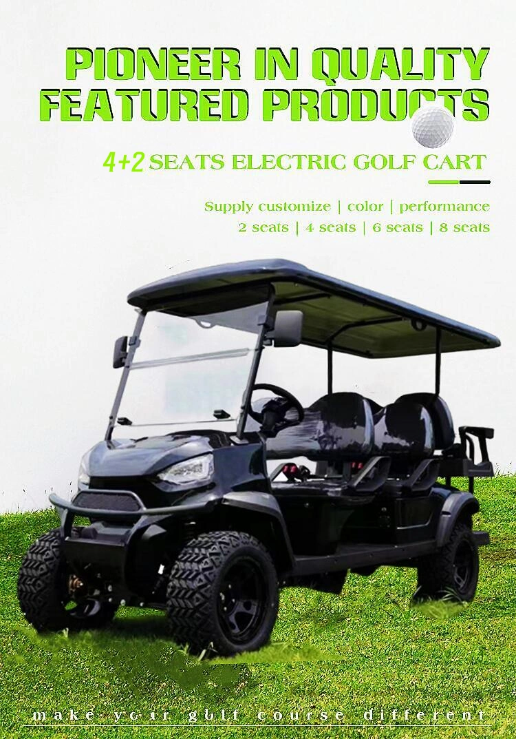 High Quality Long Range Low Speed 4 Wheel Club Drive Lithium Battery 2 Seat Buggy Electric Golf Cart